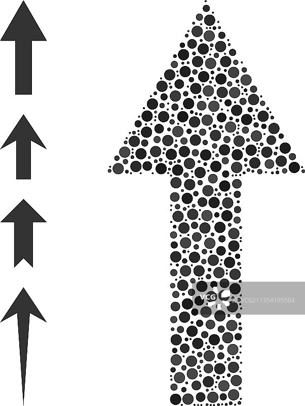 圆形点组成的虚线上箭头图片素材