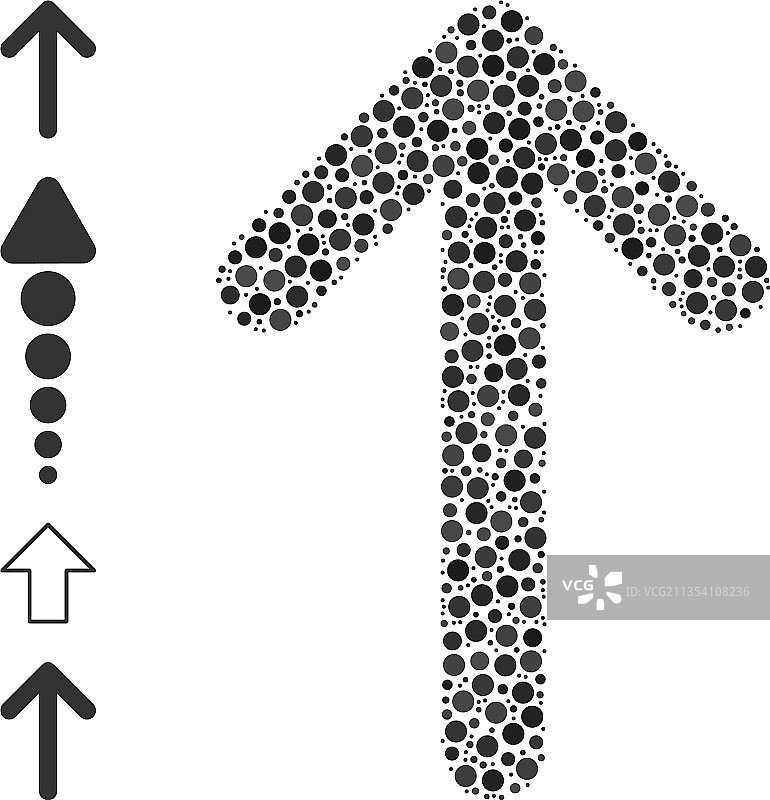 圆形点虚线上箭头组合图片素材