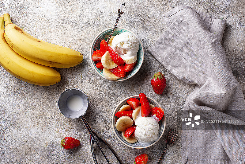 俯视桌子上的水果图片素材