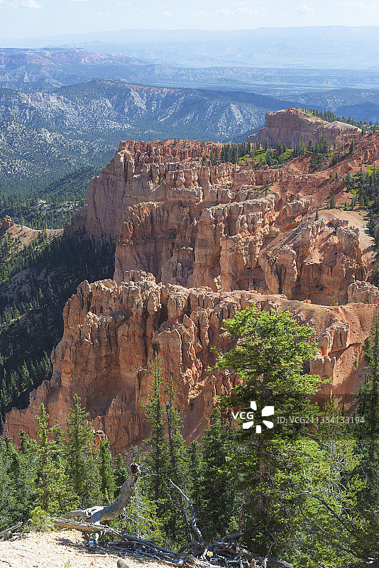犹他州布莱斯峡谷国家公园岩层高角度景观图片素材