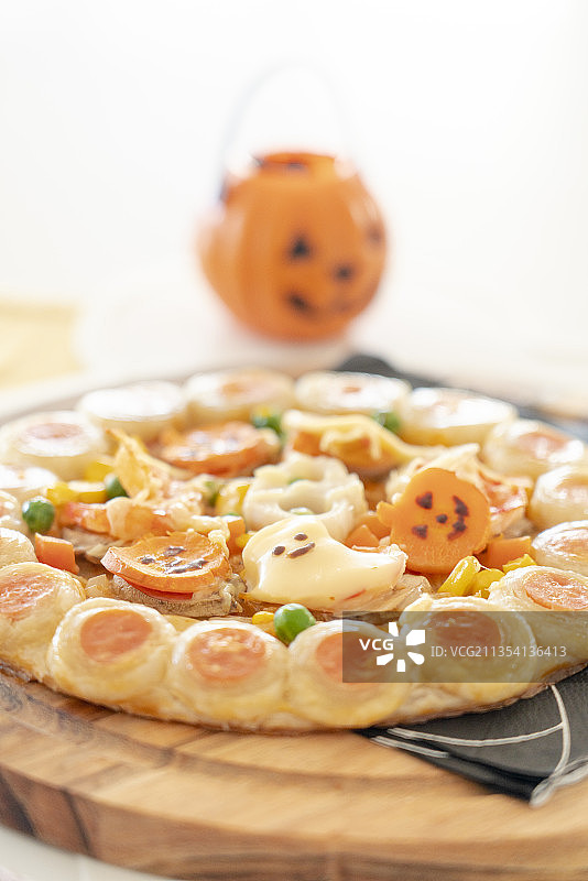 万圣节手工儿童餐披萨图片素材