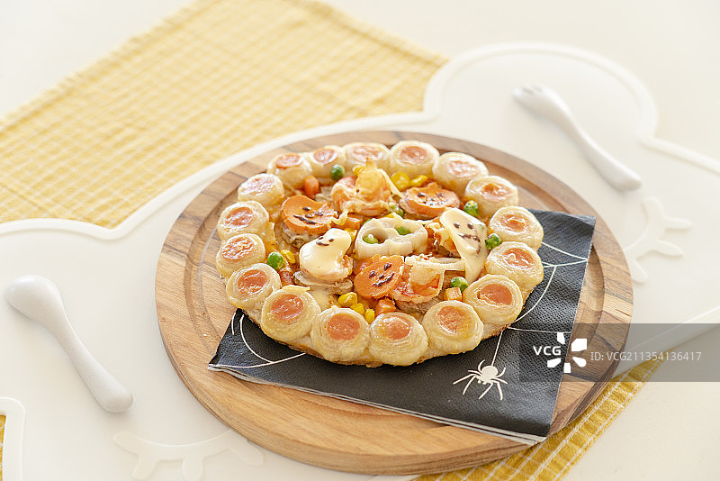 万圣节手工儿童餐披萨图片素材