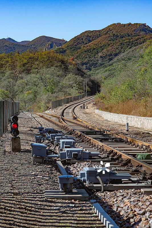 北京青龙桥詹天佑设计修建的京张铁路之字形线路人字形铁路图片素材