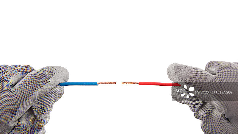 红蓝电线连接图片素材