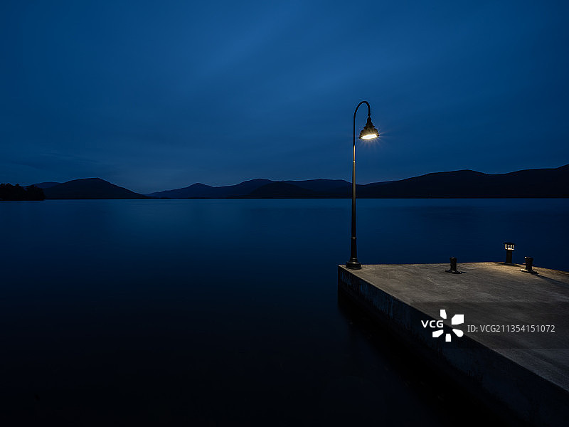 美国纽约乔治湖夜空湖景图片素材