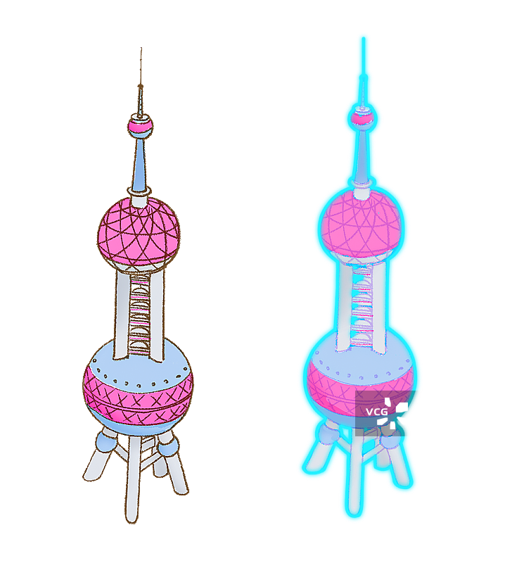 上海东方明珠广播电视塔主体元素图片素材