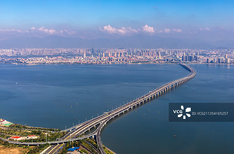 福建厦门航拍集美大桥图片素材