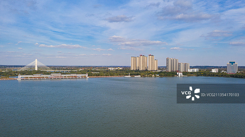 山东安丘市青云湖风光图片素材