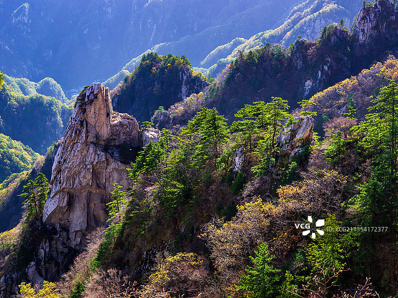 河南平顶山尧山风光-秋山秋水图片素材