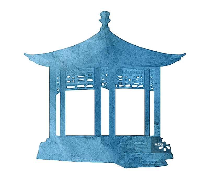 水墨水彩中国风亭子元素图片素材