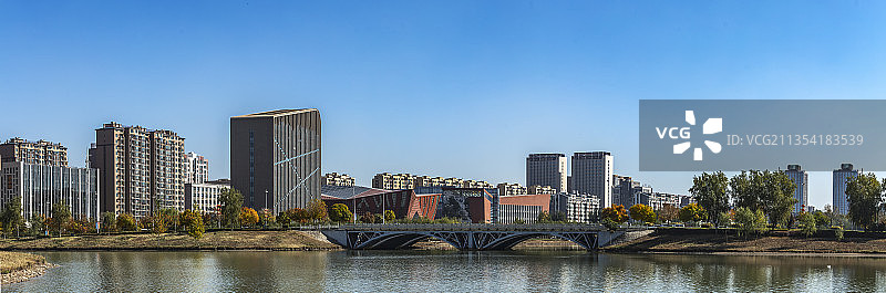 宁夏 银川金凤区华雁湖秋景图片素材