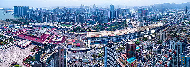 全景航拍珠海城市建筑图片素材