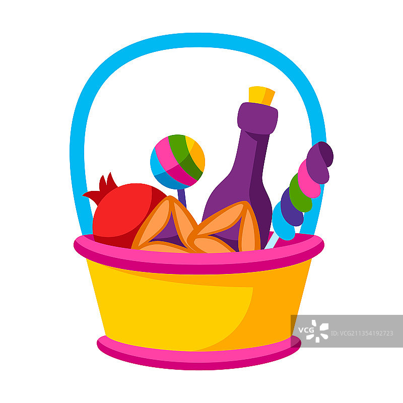 光明节犹太节日传统篮子图片素材