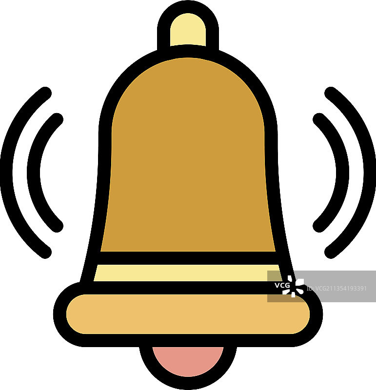 彩色轮廓门铃图标图片素材