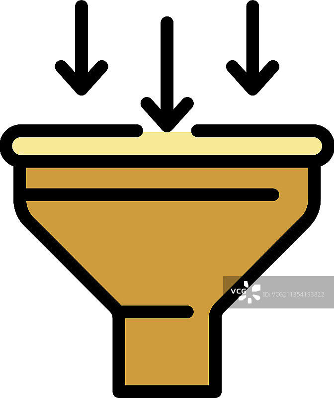 销售漏斗图标彩色轮廓图片素材