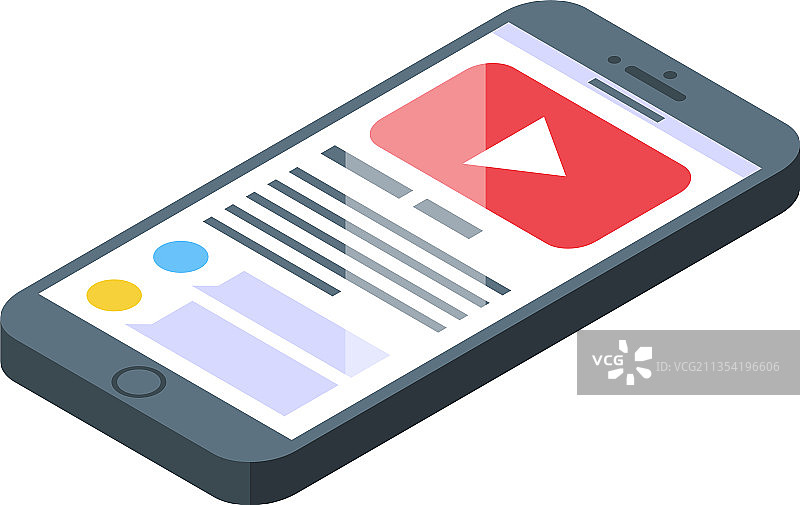 智能手机视频等距电话图标图片素材