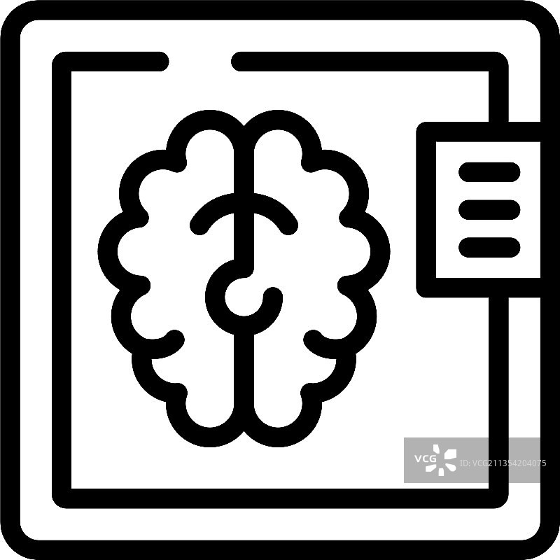 大脑MRI图像轮廓健康图标图片素材