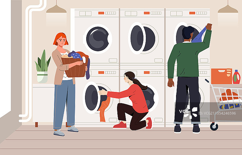 公共洗衣房场景图片素材