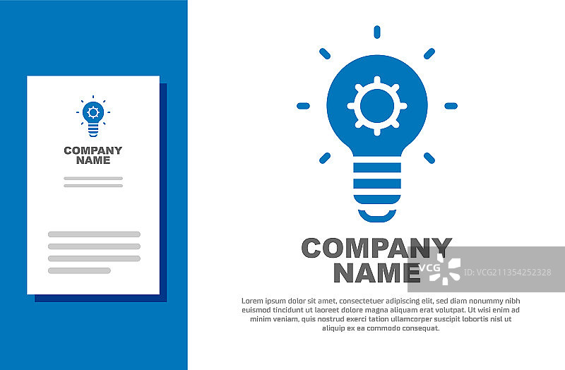 蓝色灯泡与创意图标概念图片素材