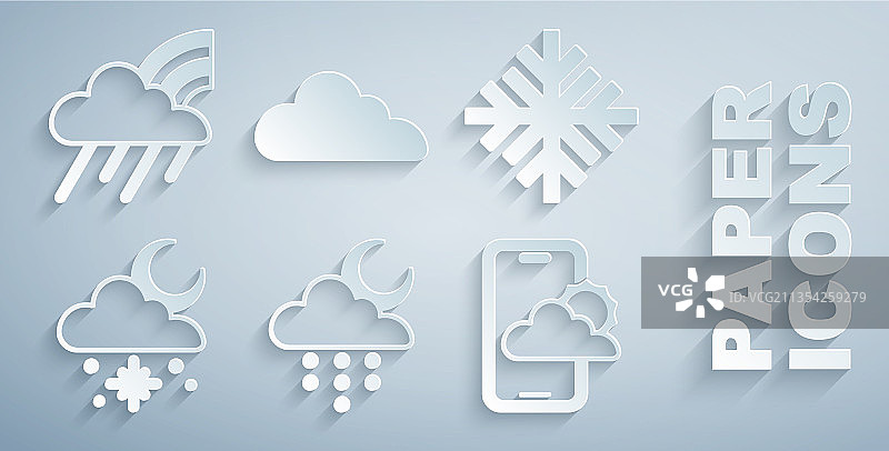 雨、月亮、雪花、太阳云朵合集图片素材