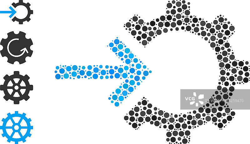 虚线齿轮圆形点集成图片素材