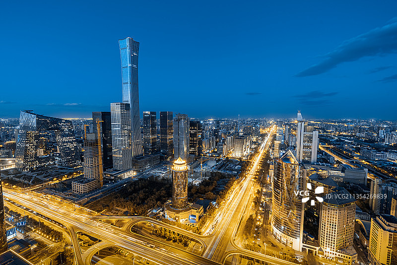 北京国贸桥夜景图片素材