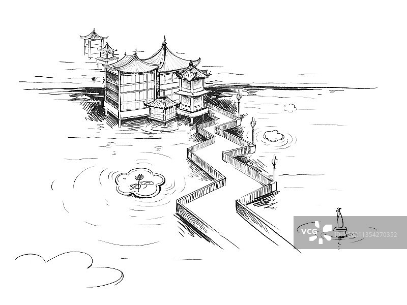 豫园九曲桥图片素材