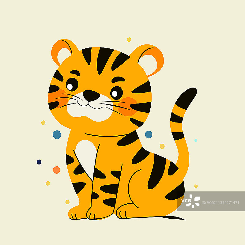 卡通虎年春节喜庆新年过年年俗传统节日年货节中国风国潮矢量插画图片素材