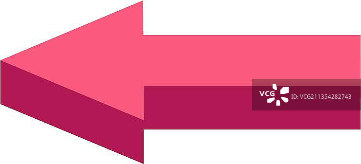 2.D粉色向左左转方向箭头扁平元素图片素材