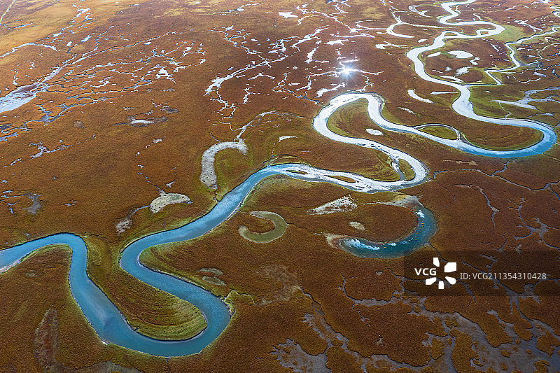 航拍甘肃甘南阿万仓湿地草原图片素材