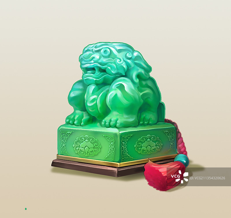 玉玺 写实  图标 摆件 麒麟 霸气 帝王绿 玉石 宝物图片素材
