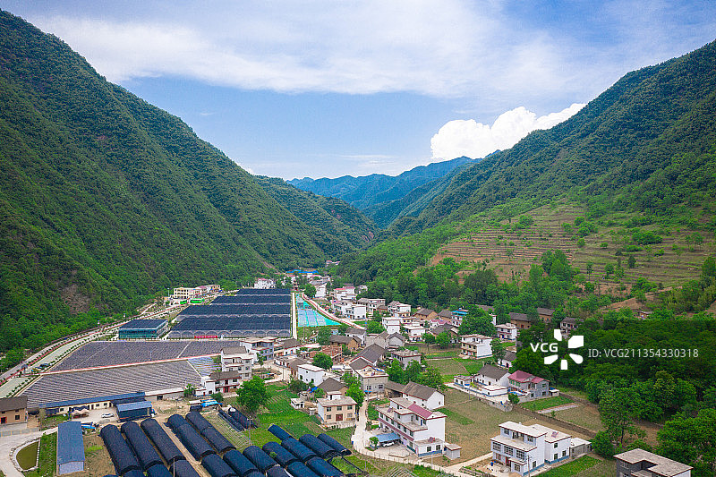 新农村建设航拍图片素材