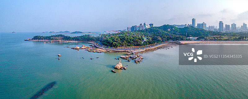 珠海渔女著名景点全景图片素材