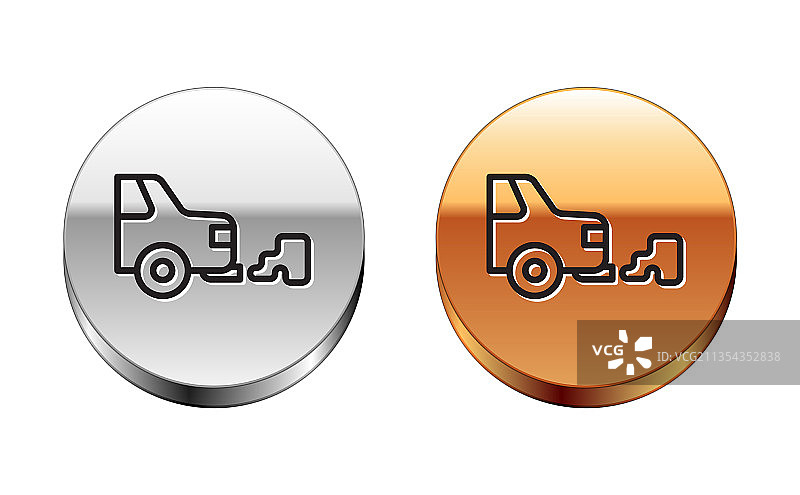 白色背景上的黑色线条汽车排气管图标图片素材