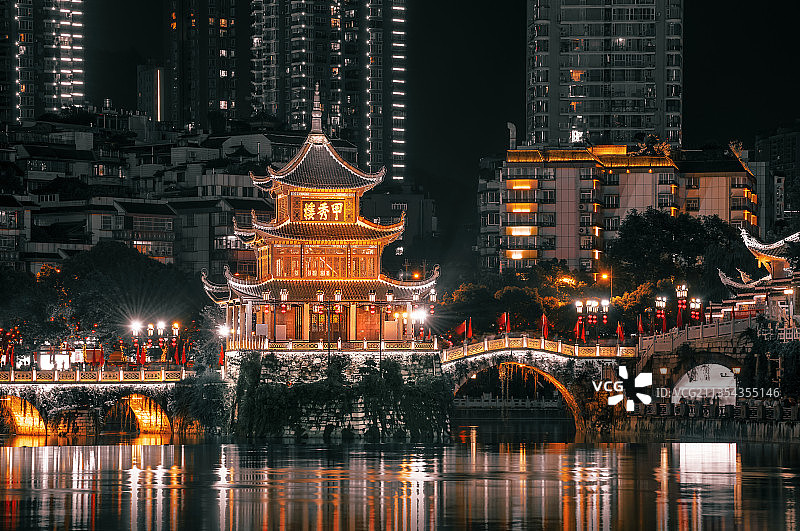 贵阳市夜景（甲秀楼）图片素材