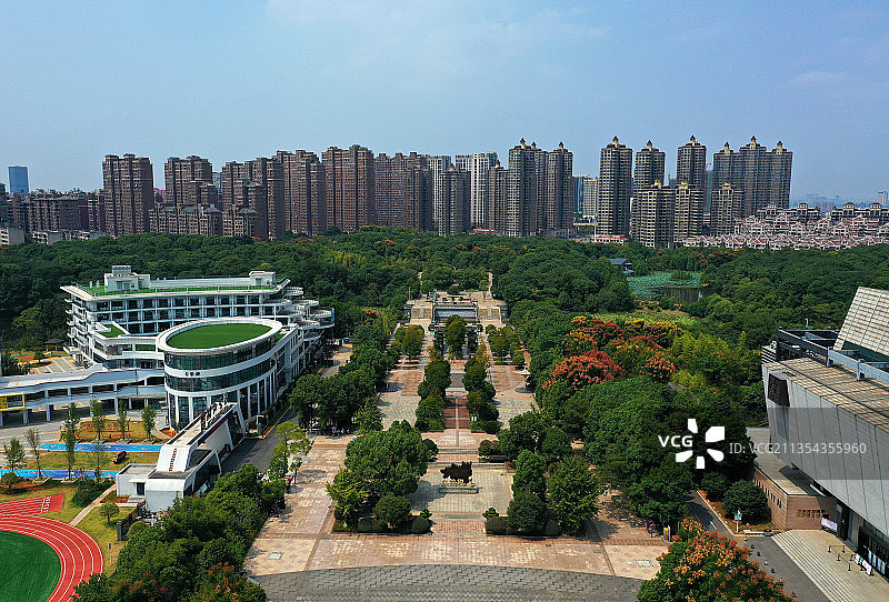 湖南省湘潭市博物馆规划展示馆湖湘公园航拍图片素材