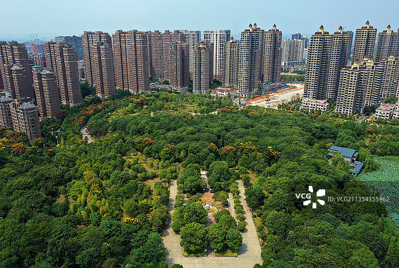 湖南省湘潭市博物馆规划展示馆湖湘公园航拍图片素材