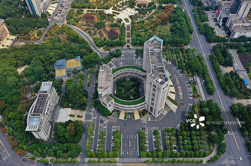 湖南省湘潭市博物馆规划展示馆湖湘公园航拍图片素材