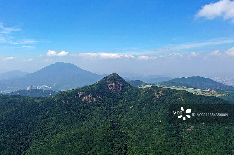 广东省深圳市盐田区东部华侨城大华兴寺航拍图片素材