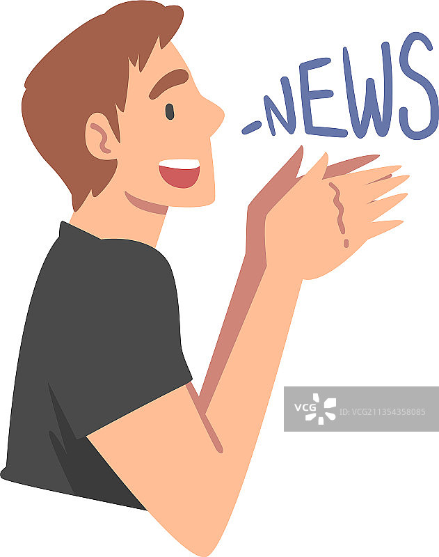 男人口头传播新闻图片素材