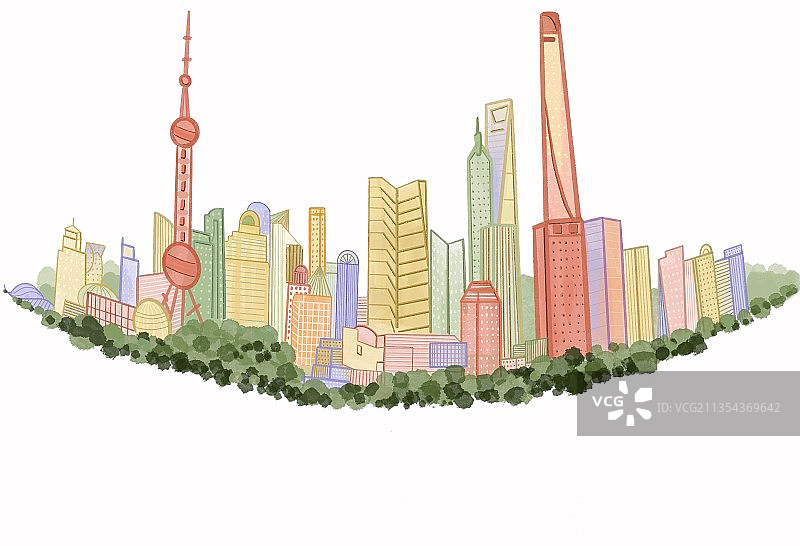 上海外滩白底图片素材