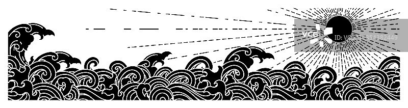 广阔的东方海浪图片素材