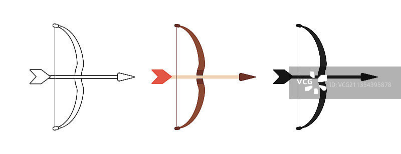扁平风格的箭头蝴蝶结图标图片素材