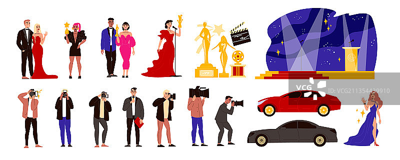 电影颁奖典礼套装图片素材