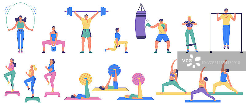 人们参与健身活动图片素材