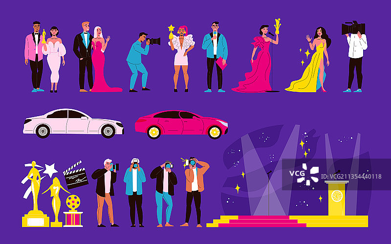 电影奖彩色套装图片素材