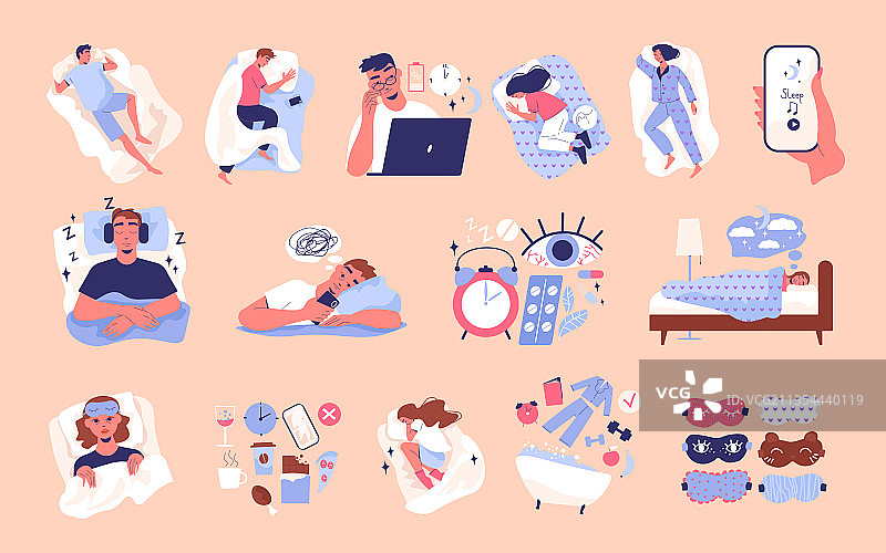 健康睡眠配色图片素材
