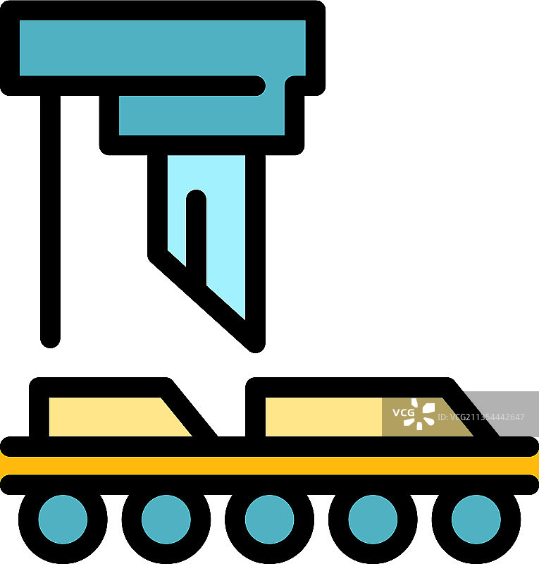 彩色轮廓切割胶合板图标图片素材