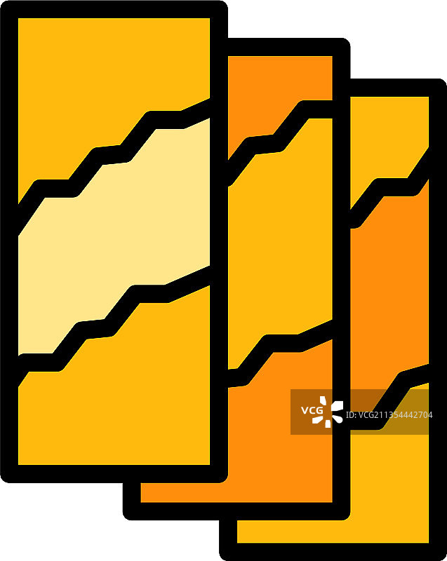 彩色轮廓胶合板图标图片素材