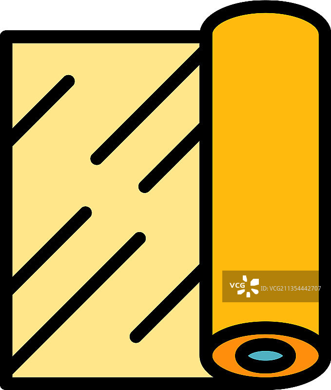 彩色轮廓胶合板卷图标图片素材